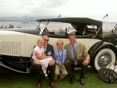 The Riegel family with their 1931 duPont Model H Sport Phaeton at the 2005 Pebble Beach Concours d'Elegance 