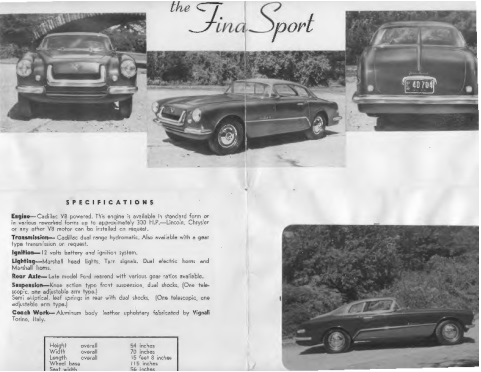 Brochure for 1954 Fina Sport